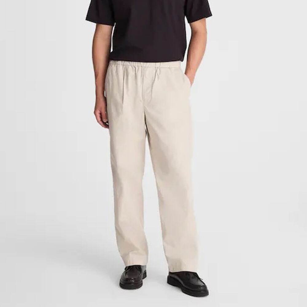 Madewell Men's Pleated Poplin Pull On Pant Form Grey Size Small NWT